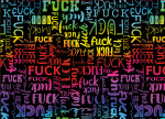 Fuck (große Schrift) bunt - Kunstleder Panel